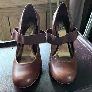 Markio Designs Leather Mary Jane Wedge Heels Size 40 9/9.5